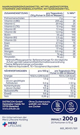 Vital Mikronährstoffe Super Greens Pulver Zirkulin