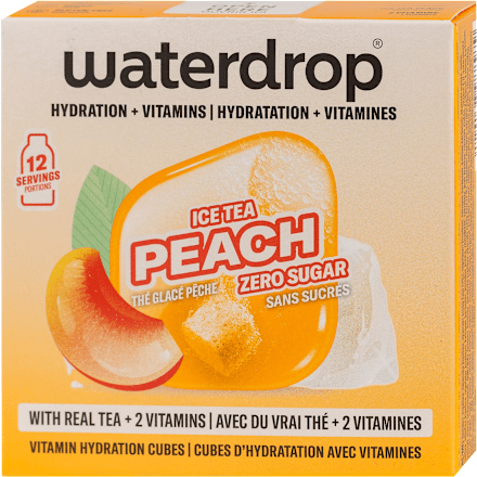MICRODRINK ICE TEA BRESKVA rastvorljive kockice - osvežavajuće bezalkoholno piće sa ukusom breskve, sa zaslađivačima i vitaminima waterdrop