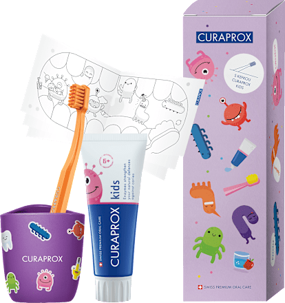 Balíček starostlivosti o zuby Kids fialový CURAPROX