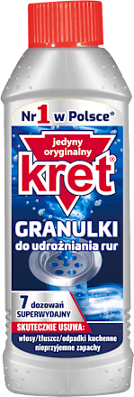 Granulki do udrożniania rur kret