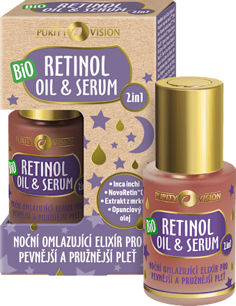 Nočné omladzujúce pleťové sérum Retinol Oil & Serum 2v1 Purity Vision
