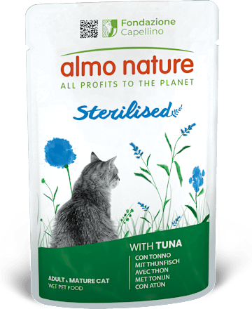 Cibo umido per gatti Sterilised con tonno almo nature