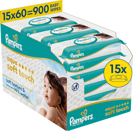 Vlhčené utierky Aqua Soft Touch 15 x 60 Pampers