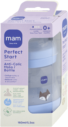 Fľaša Perfect Start Anti-Colic - 0+ m, 160 ml mam