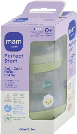 Fľaša Perfect Start Anti-Colic - 0+ m, 160 ml mam