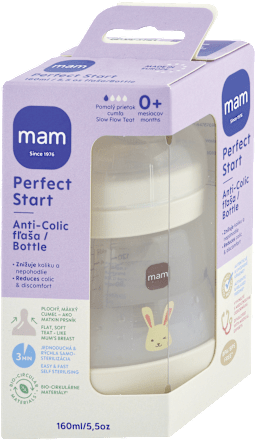 Fľaša Perfect Start Anti-Colic - 0+ m, 160 ml mam