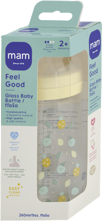 Sklenená flaša Feel Good - 2+m, 260 ml mam