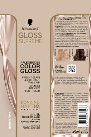 Glossing Transparent Schwarzkopf CREME SUPREME
