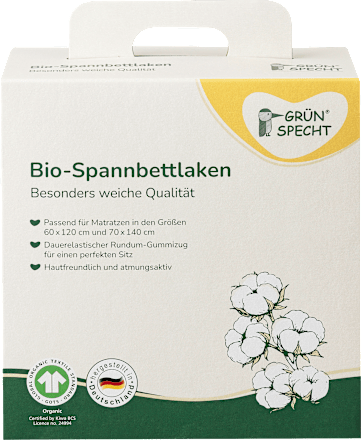 Spannbettlaken, weiß Grünspecht