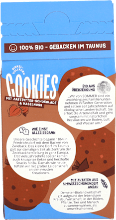 Cookies Dinkel Haselnuss mit Zartbitter-Schokolade SOMMER