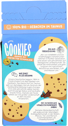 Cookies Dinkel Orange mit Zartbitter-Schokolade SOMMER