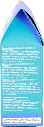 Cookies Dinkel Orange mit Zartbitter-Schokolade SOMMER