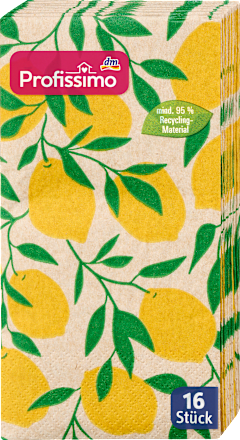 Recycling-Buffetserviette "Zitrone" (33x33cm) Profissimo