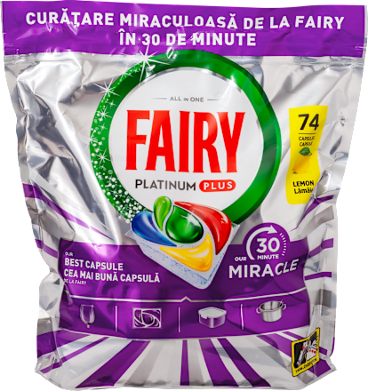 MIRACLE  PLATINUM PLUS tablete za mašinsko pranje posuđa FAIRY