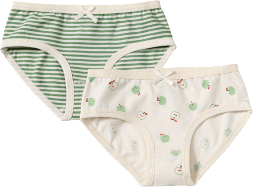Slips mit Apfel-Muster & Streifen, weiß + grün, Gr. 110/116 ALANA