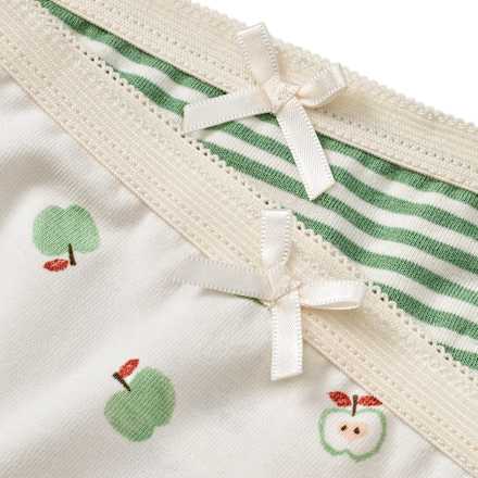 Slips mit Apfel-Muster & Streifen, weiß + grün, Gr. 110/116 ALANA