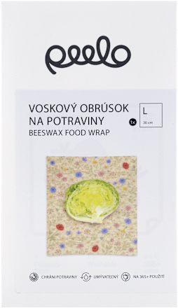 Voskový obrúsok na potraviny - Kvety – veľkosť L peelo