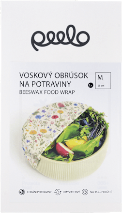 Voskový obrúsok na potraviny - Kvety - veľkosť M peelo