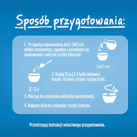 Kaszka zbożowa z lipą 8 zbóż, po 6. miesiącu Gerber