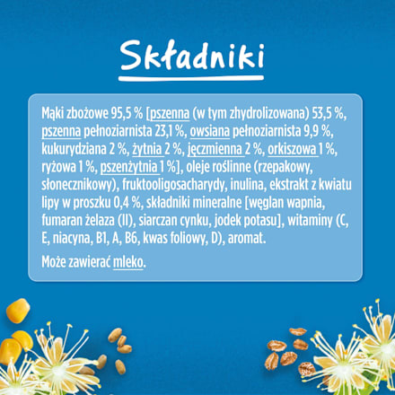 Kaszka zbożowa z lipą 8 zbóż, po 6. miesiącu Gerber