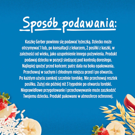 Kaszka mleczna ryżowo-owsiana jabłko, banan, truskawka, po 6. miesiącu Gerber