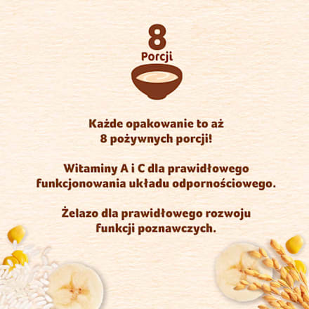 Kaszka ryżowo-kukurydziana o smaku bananowym, bezmleczna,  po 6 miesiącu Proste Zboża Nestlé
