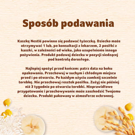 Kaszka ryżowo-kukurydziana o smaku bananowym, bezmleczna,  po 6 miesiącu Proste Zboża Nestlé