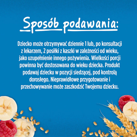 Kaszka owsiana mleczna banan, malina, po 6. miesiącu  Gerber