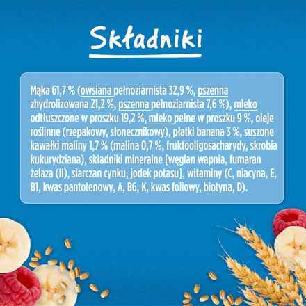Kaszka owsiana mleczna banan, malina, po 6. miesiącu  Gerber