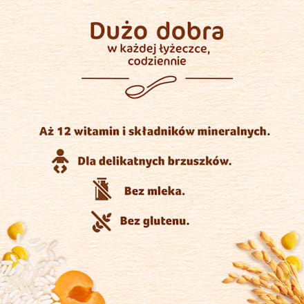Kaszka ryżowo-kukurydziana o smaku morelowym, bezmleczna, po 6. miesiącu Nestlé