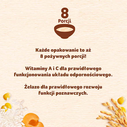 Kaszka ryżowo-kukurydziana o smaku morelowym, bezmleczna, po 6. miesiącu Nestlé