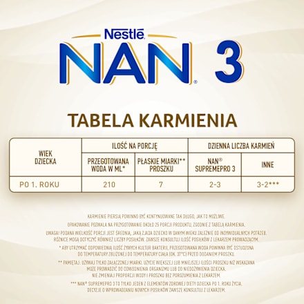 Produkt na bazie mleka dla dzieci Supremepro 3, po 1. roku życia Nestlé NAN