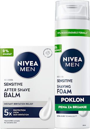 SENSITIVE balzam posle brijanja 100ml + pena za brijanje 200ml NIVEA MEN