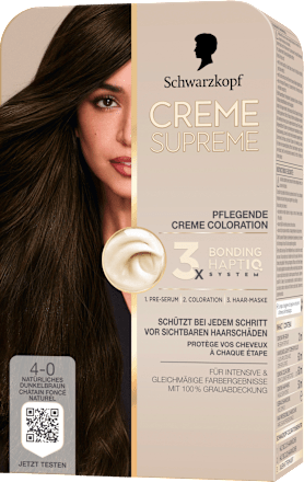 Dauerhafte Coloration Creme Supreme - Nr. 4-0 Natürliches Dunkelbraun Schwarzkopf CREME SUPREME