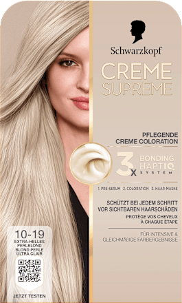 Dauerhafte Coloration Creme Supreme - Nr. 10-19 Extra Helles Perlblond Schwarzkopf CREME SUPREME