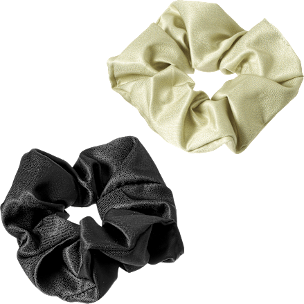 Scrunchies Satin-Optik schwarz, grün ebelin