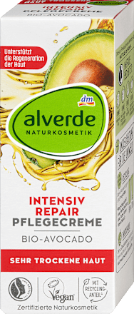 Intenzíven regeneráló arckrém bio avokádóval, nagyon száraz bőrre alverde NATURKOSMETIK