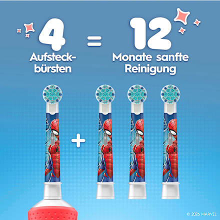 Aufsteckbürsten Kinder Spiderman, ab 3 Jahren, extra weich Oral-B
