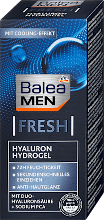 Vlažilni gel FRESH z dvojno hialuronsko kislino in natrijevim PCA Balea MEN