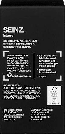 Woda toaletowa dla mężczyzn Intense SEINZ.