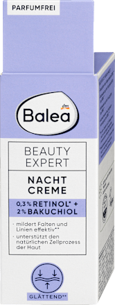 Nočna krema BEAUTY EXPERT z retinolom in bakuchiolom Balea