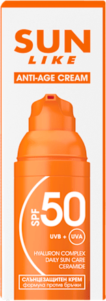 Слънцезащитен крем за лице Anti Age SPF50 SUN LIKE