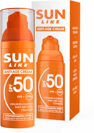 Слънцезащитен крем за лице Anti Age SPF50 SUN LIKE