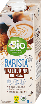 Haferdrink mit Soja Barista dmBio