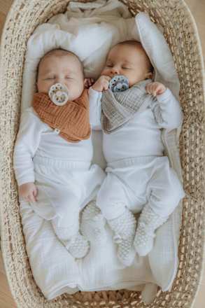 Duda varalica Boheme – žuta i bijela, 0 – 6 mj. BIBS