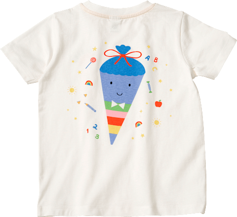 T-Shirt mit Schultüten-Rückenprint, weiß, Gr. 122 ALANA