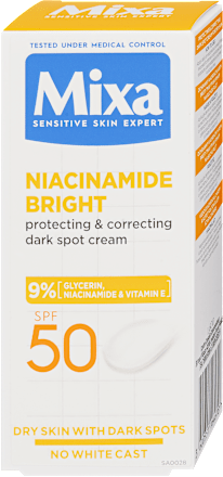 Védő és korrigáló krém Niacinamide Bright sötét foltok ellen SPF 50 Mixa