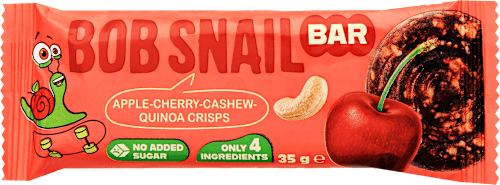 Gyümölcsszelet, alma-meggy-kesudió-quinoa Bob Snail