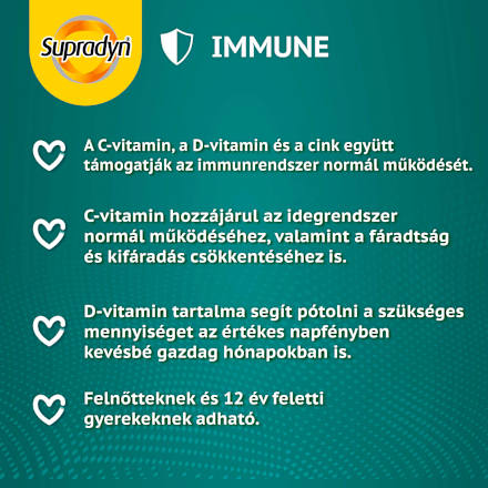 Gumivitamin Immune Kids, narancs, eper, papaya ízű Supradyn