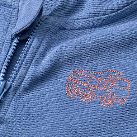 Sweatjacke mit Ripp-Struktur & Truck-Stickerei, blau, Gr. 98 ALANA